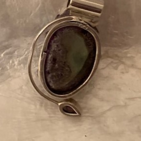 Handmade Rough Amethyst Set in Silver Pendant - Picture 2 of 2